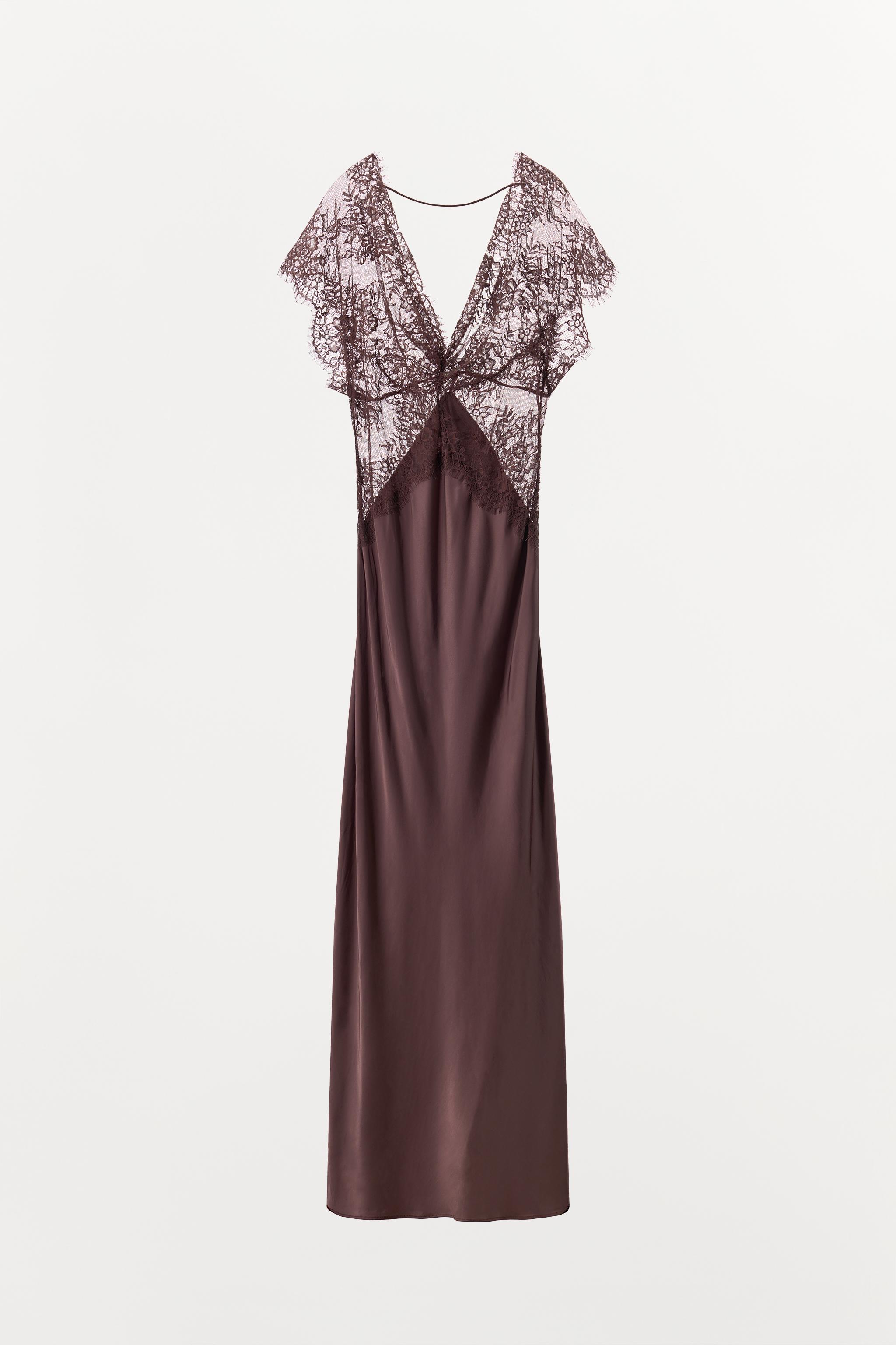 COMBINATION SATIN LACE DRESS
